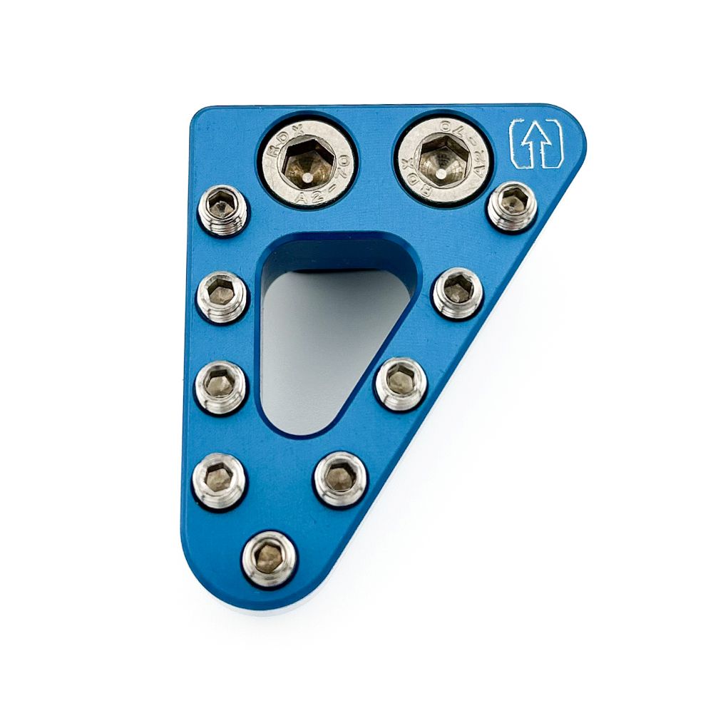 CLEAN SPEED STANDARD REAR BRAKE PEDAL TIP, FLAT MOUNT, KTM HUSKY GASGAS BETA SHERCO, BLUE